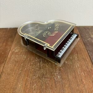 Sankyo Japan‎ Vintage Piano Acrylic Wind-up "Chariots of Fire" Trinket Music Box